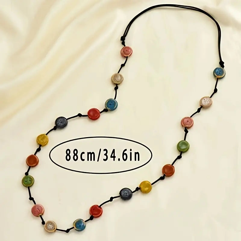 ChromaLinks - Collar De Cuentas Cerámicas Multicolores