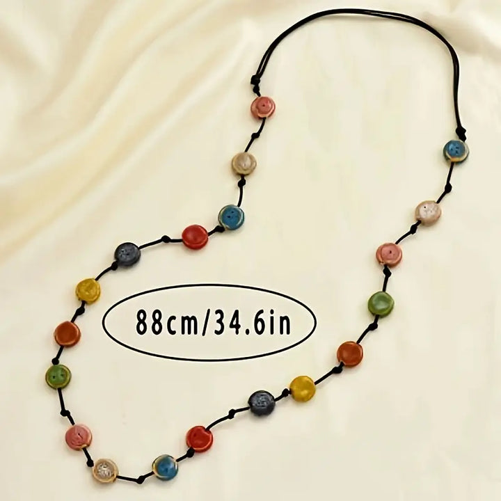 ChromaLinks - Collar De Cuentas Cerámicas Multicolores
