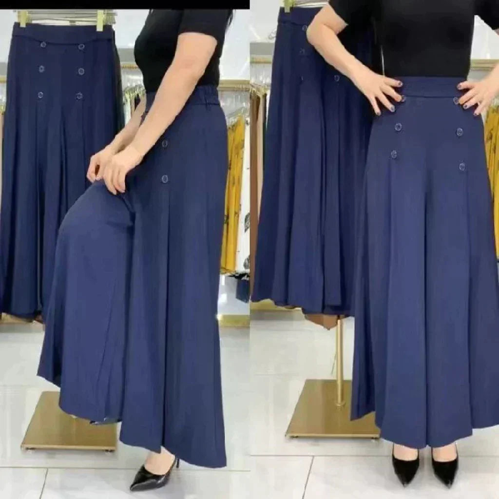 Malou - Elegante Pantalón de Pata Ancha Plisado
