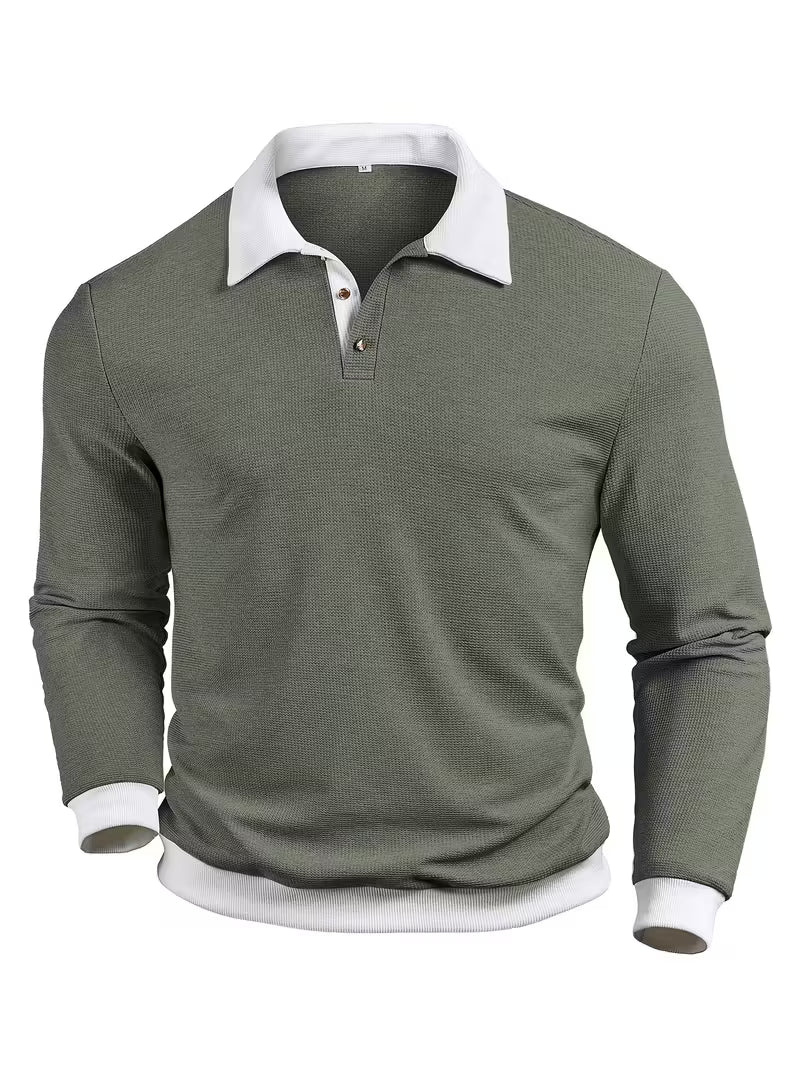 Gennady - Camisa De Punto Gofre Texturizado Con Cuello En Contraste