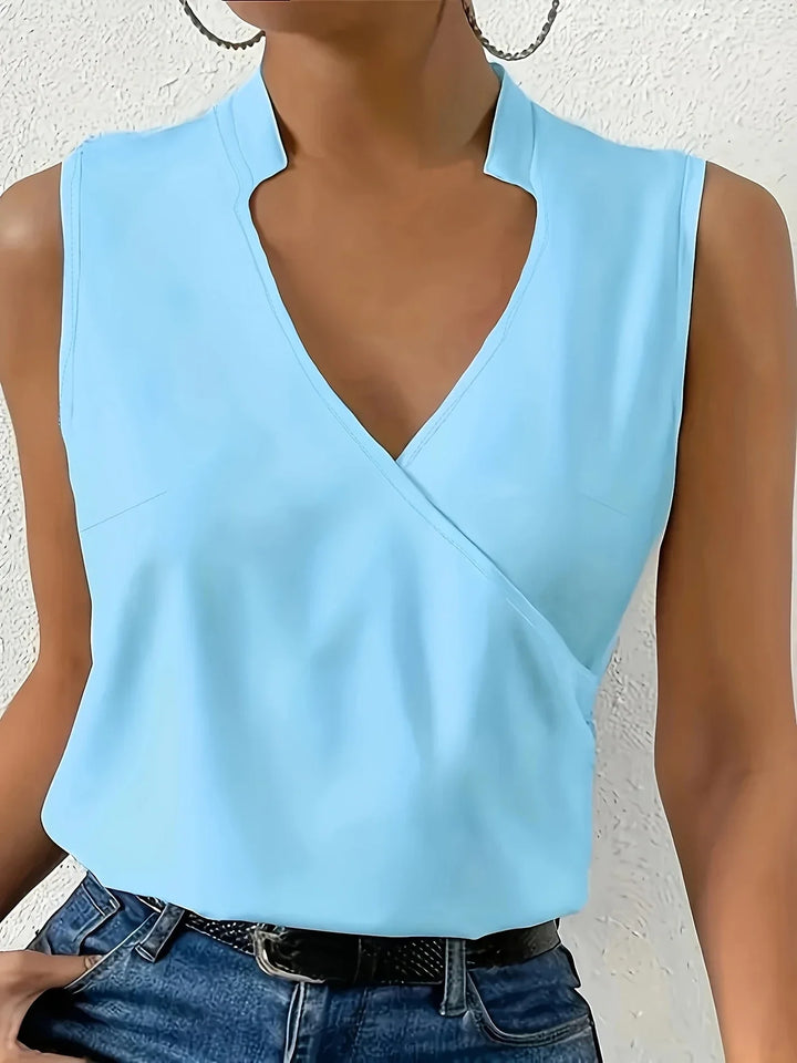 Cebulska - Elegante Sin Mangas Sobrepelliz Blusa