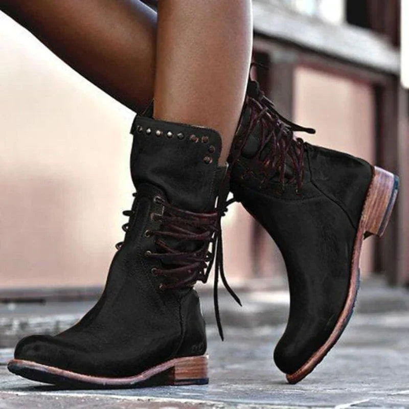 Stefanie – Botas De Piel Con Cordones