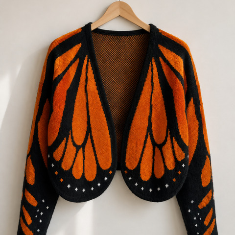 Zoliana - Cárdigan De Punto Con Estampado De Alas De Mariposa Monarca
