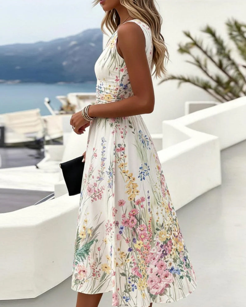 Cristine - Vestido sin Mangas con Estampado Floral