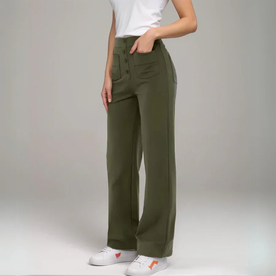 Elkee - Pantalones Elásticos De Cintura Alta