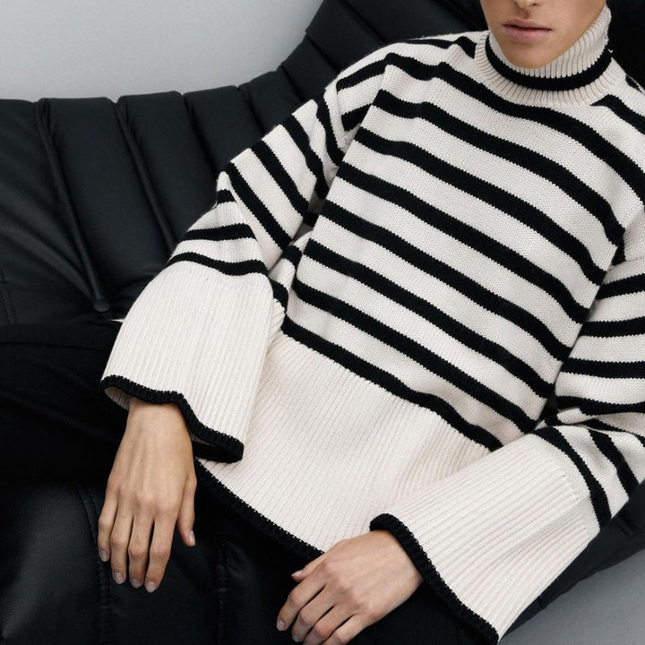 Kynesia - Jersey De Cuello Alto Oversize a Rayas