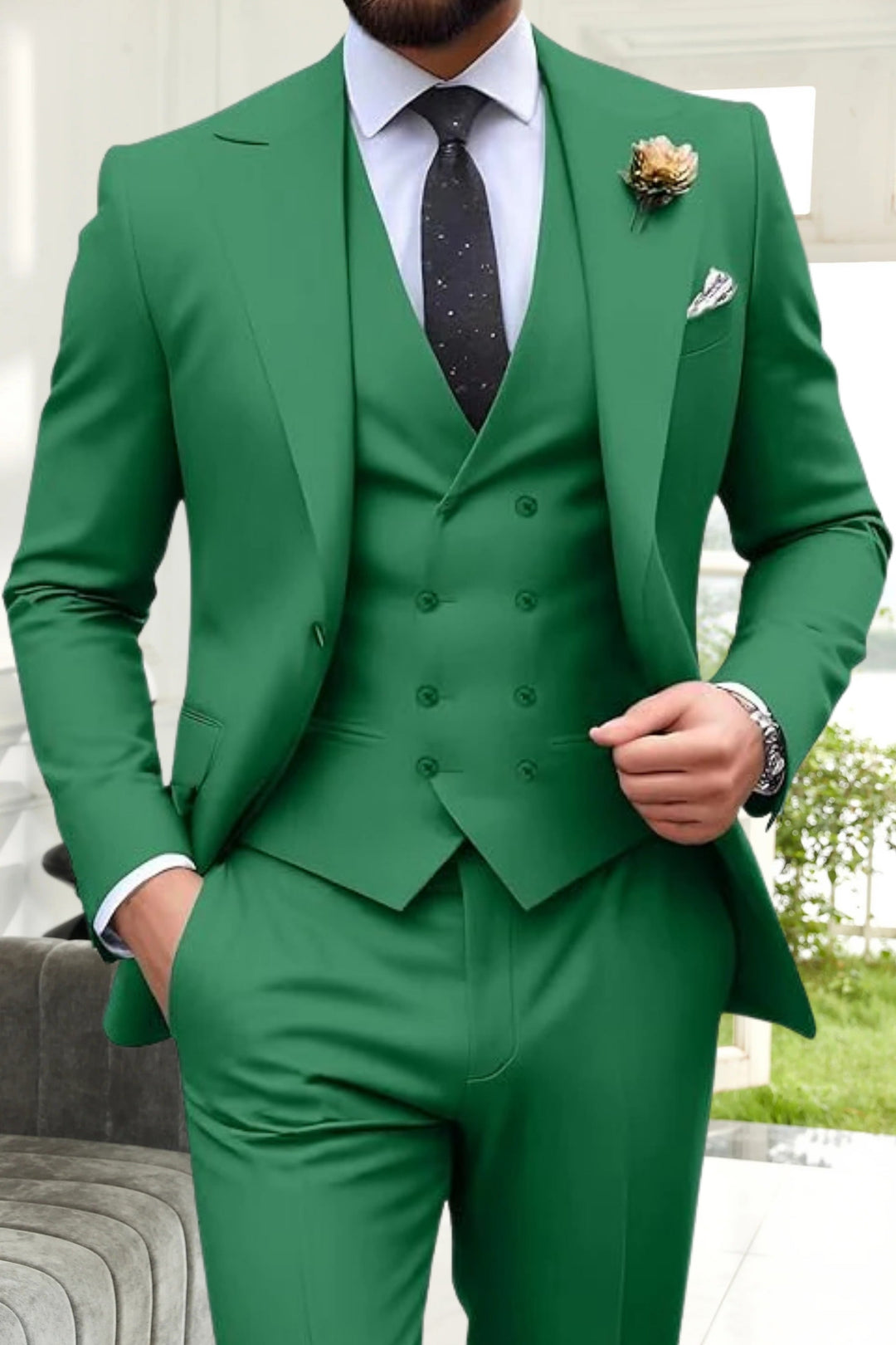 Gremist - Trajes De Tres Piezas Solapa Puntiaguda Slim Fit