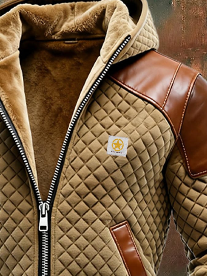 Richardson - Chaqueta De Cuero Para Exterior Con Estampado De Rombos