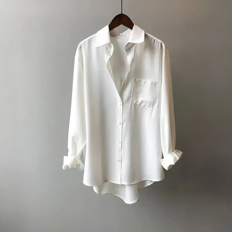 Nathan - Camisa de Manga Larga con Bolsillo Delantero