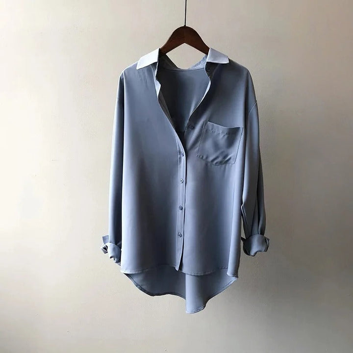 Nathan - Camisa de Manga Larga con Bolsillo Delantero