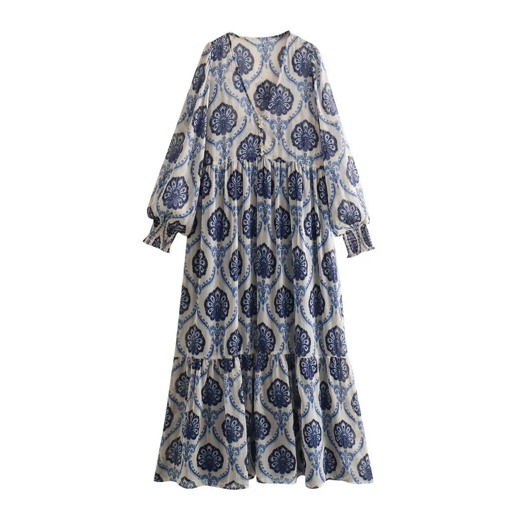 Willa - Vestido Vintage de Manga Larga