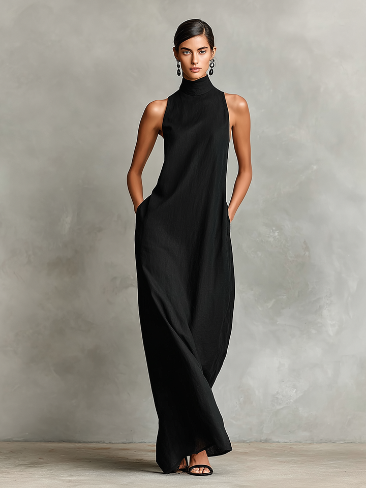 Imeria - Vestido Largo Con Cuello Halter