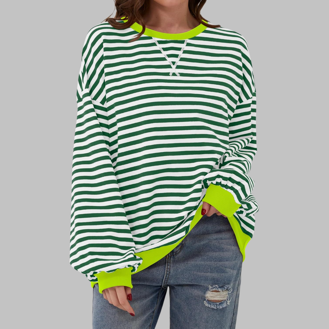 Melorna - Elegante Jersey De Manga Larga a Rayas