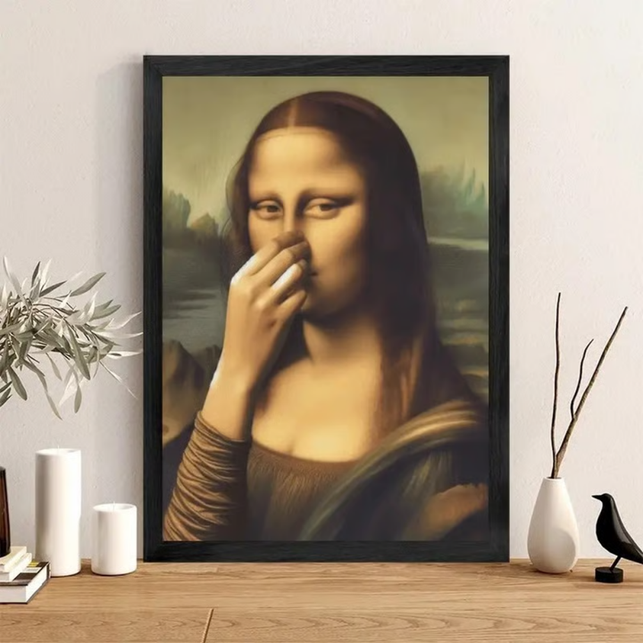 WinkArt - Póster Humorístico Mona Lisa con un Guiño