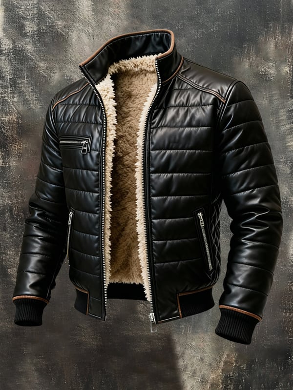 Griezmann - Chaqueta Vintage Para Exteriores Con Cuero Suave