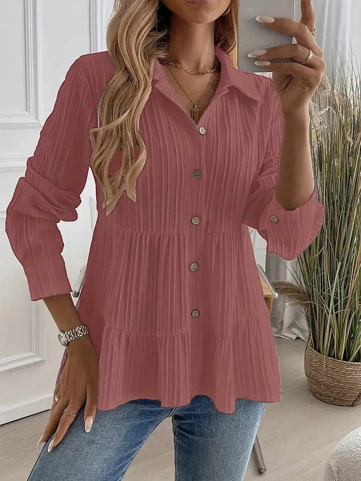 Majlinda - Elegante Camisa De Manga Larga Con Botones