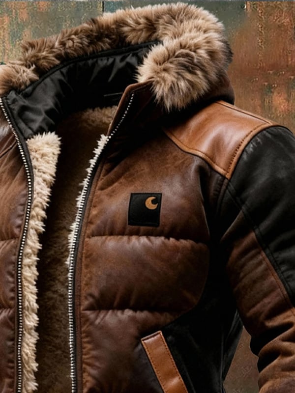 Gareth - Chaqueta Acolchada Retro Con Cuello De Doble Capa