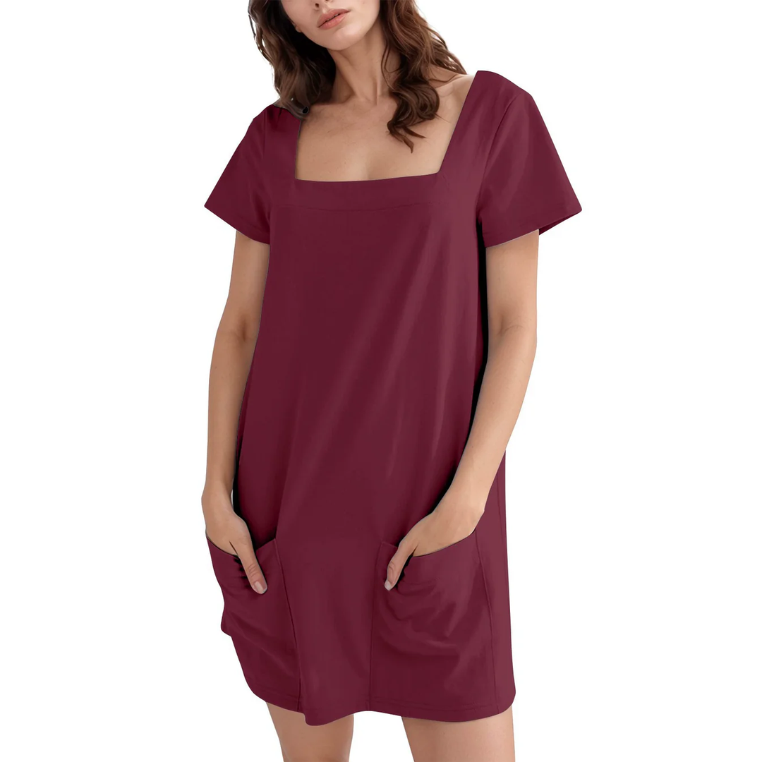 Denisse - Vestido De Manga Corta Con Bolsillos