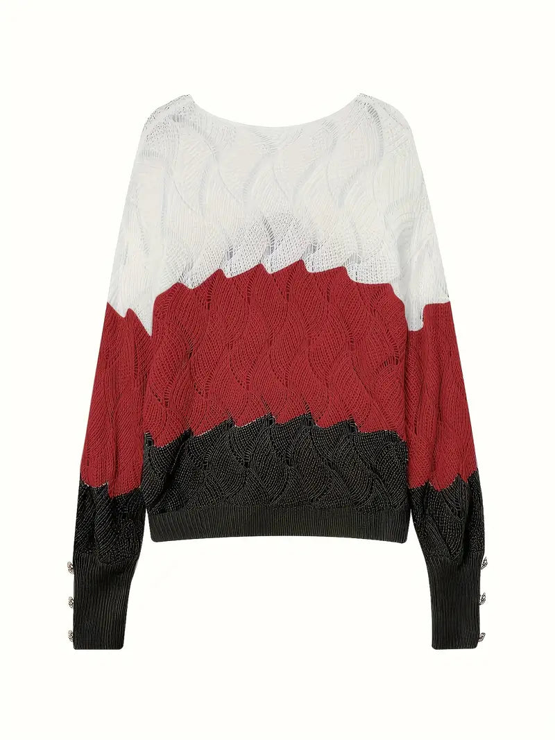 Renilda - Elegante Jersey De Punto Con Cuello En V