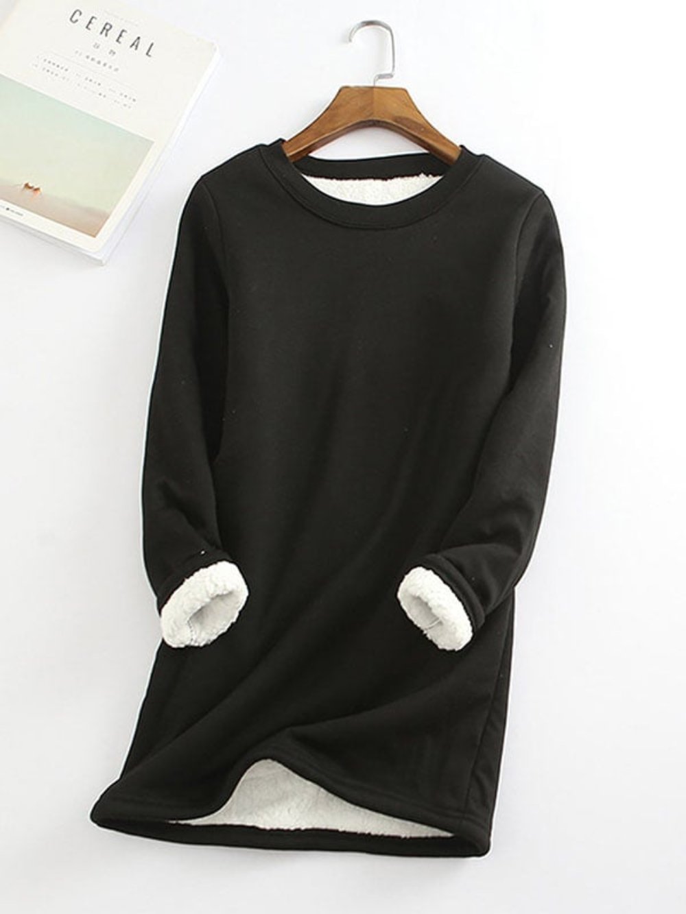 Bessie - Sudadera Casual Cuello Redondo Algodón Sólido