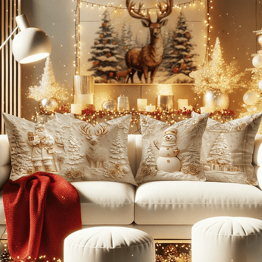CozyFest - Funda De Almohada Con Motivos Navideños Para La Decoración Del Hogar