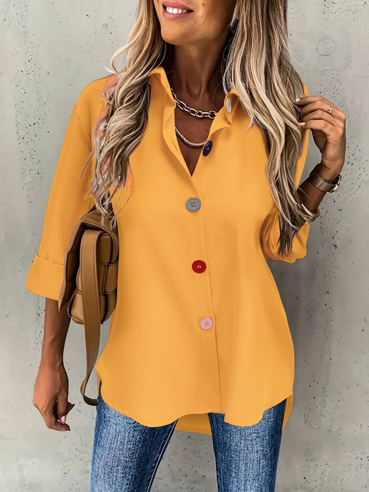 Lasangi - Camisa Informal de Manga larga Con Varios Botones
