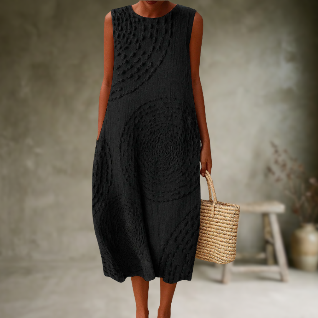 Natia - Vestido Midi Sin Mangas de Algodón
