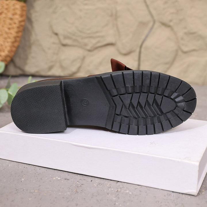Ziena - Mocasines De Charol Con Lazo Decorativo