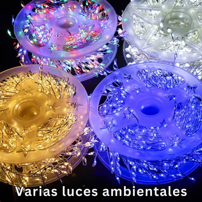 TwinkleWire - Guirnalda De Luces Pirotécnicas De Alambre De Cobre Con Mando a Distancia