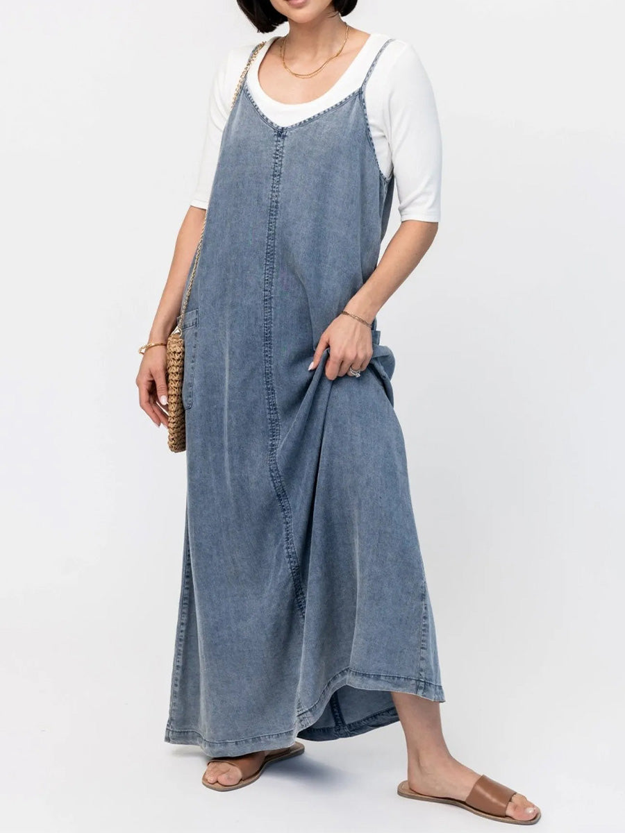 Éricaa - Vestido Largo De Denim Holgado