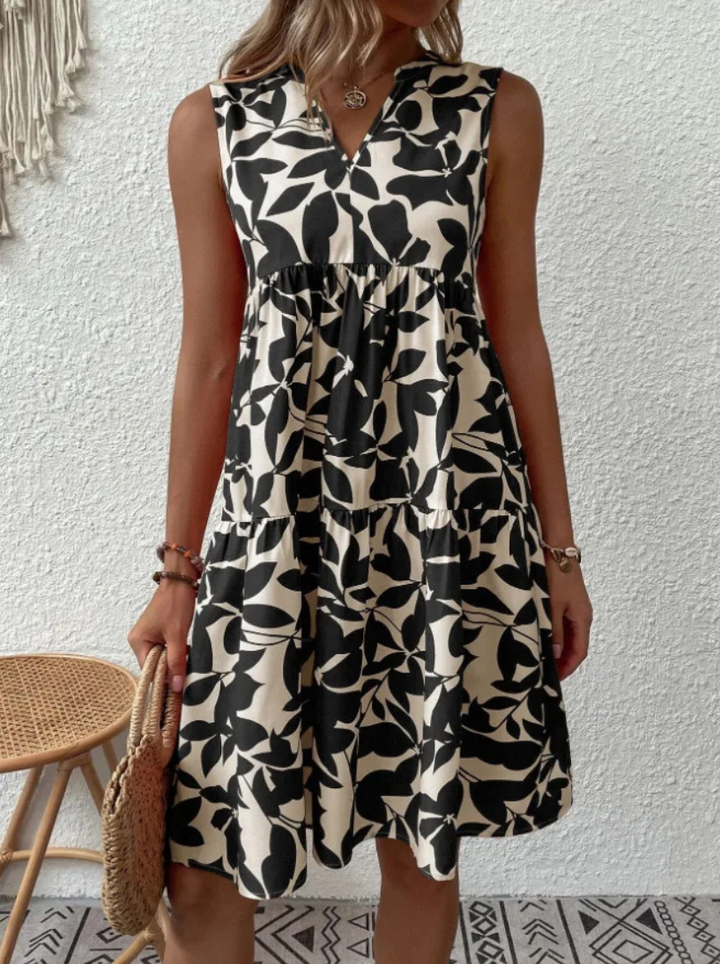 Greysen - Vestido Sin Mangas De Flores a La Moda