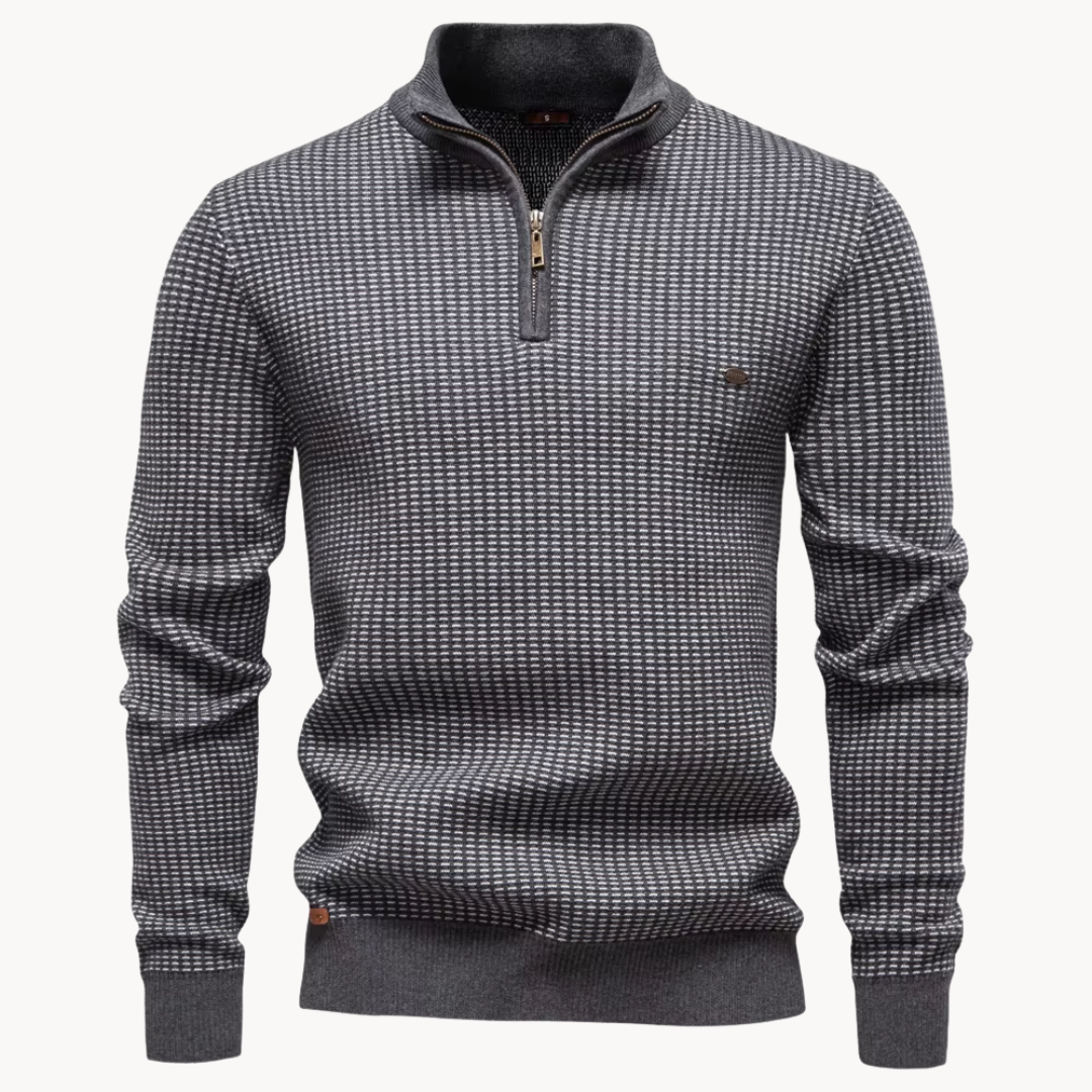 Limman - Jersey De Punto Jacquard Con Media Cremallera