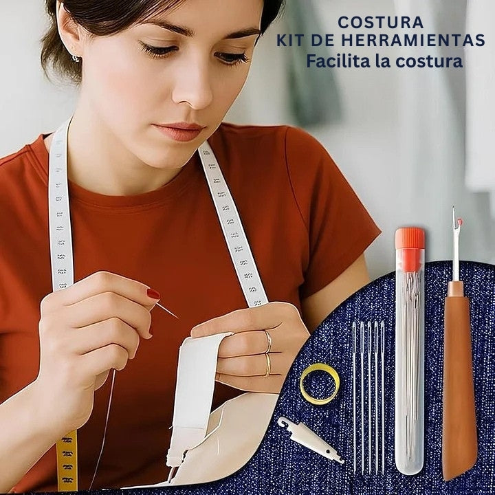 StitchPro - Juego De Agujas De Coser De Acero Con Ojo Grande