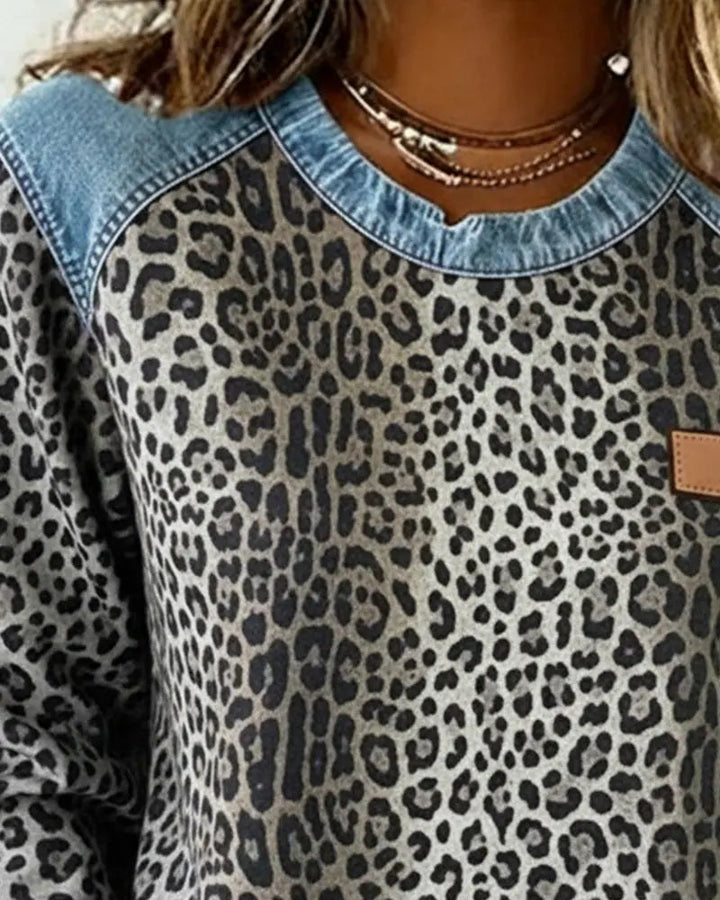 Krassimira - Top De Manga Larga Con Estampado De Leopardo