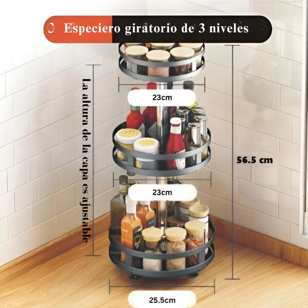 SpinEase - Organizador Giratorio 360° (3 Capas)