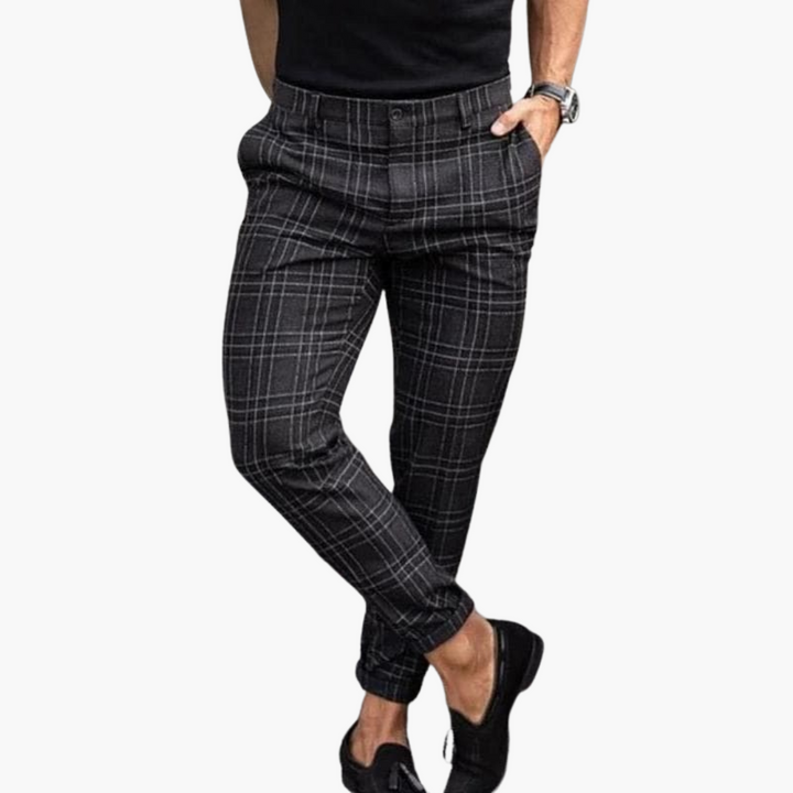 Karey - Pantalones a Cuadros De Algodón