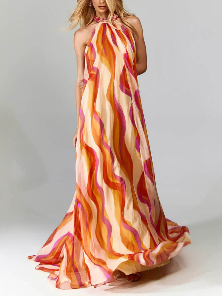 Marlyn - Vestido Largo sin Espalda con Cuello Halter