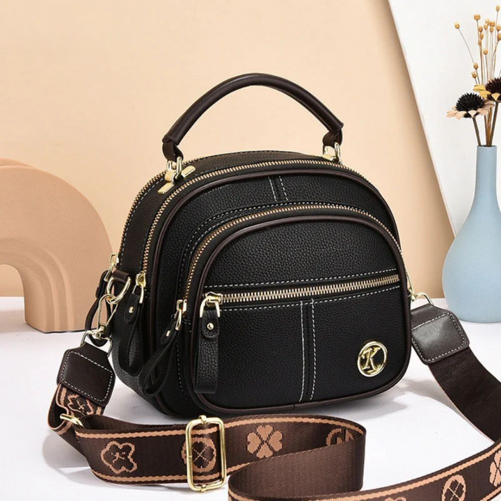 Janette - Bolso Bandolera de piel con Múltiples Compartimentos