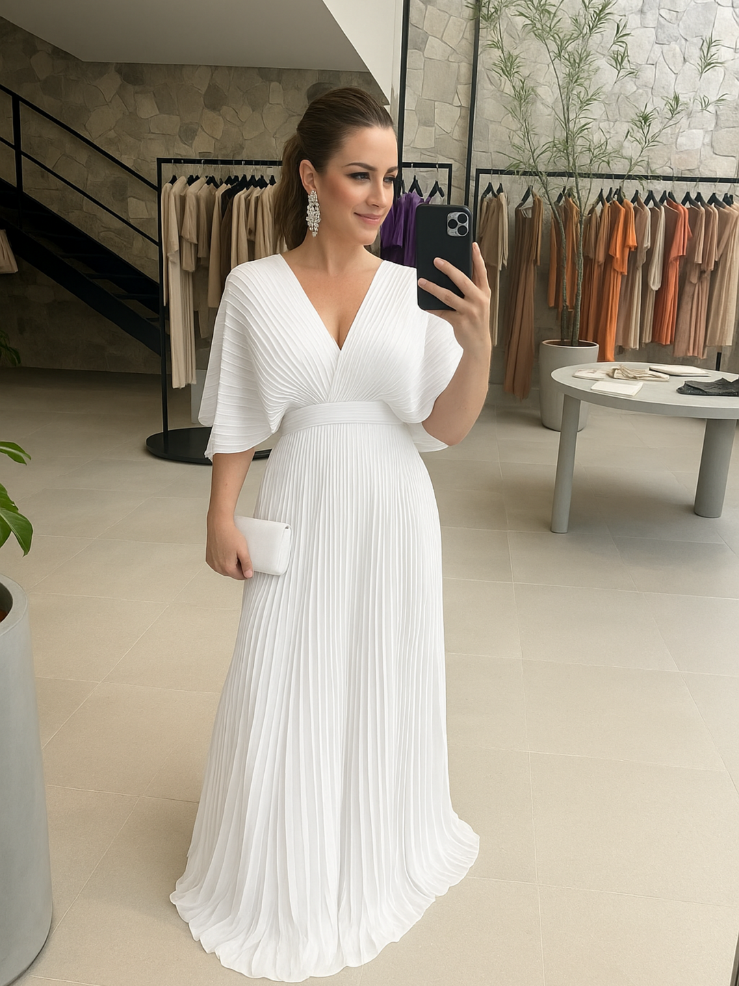 Valerija - Vestido Largo Plisado Vibrante