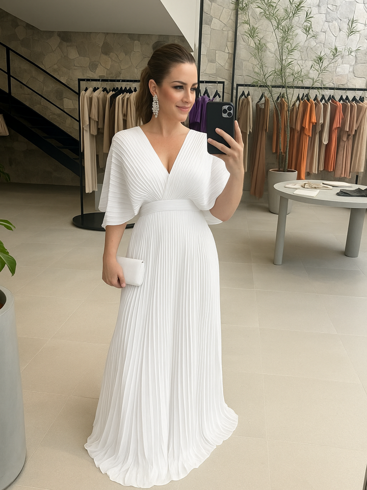 Valerija - Vestido Largo Plisado Vibrante