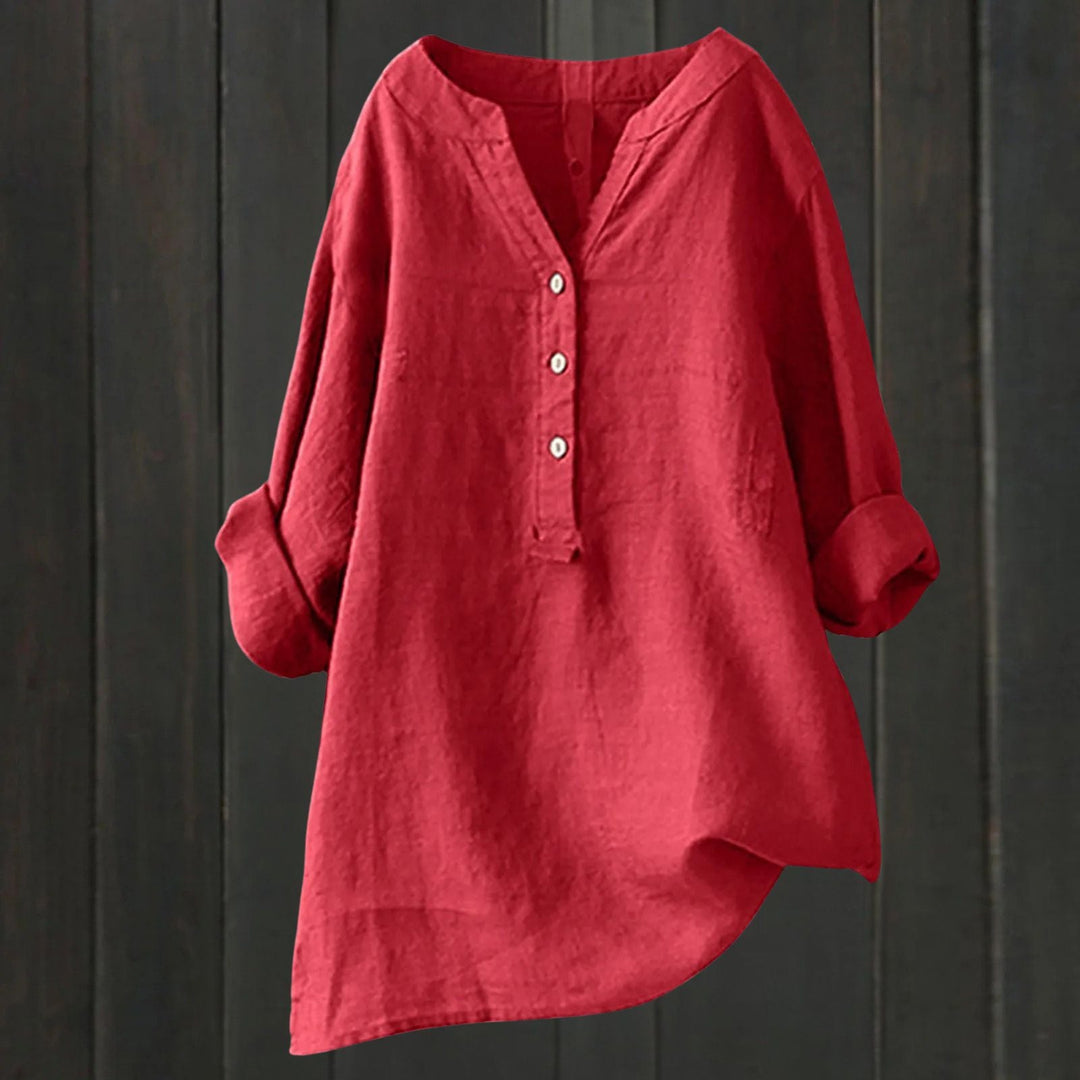 Valentiniaa - Botón Abajo Blusa