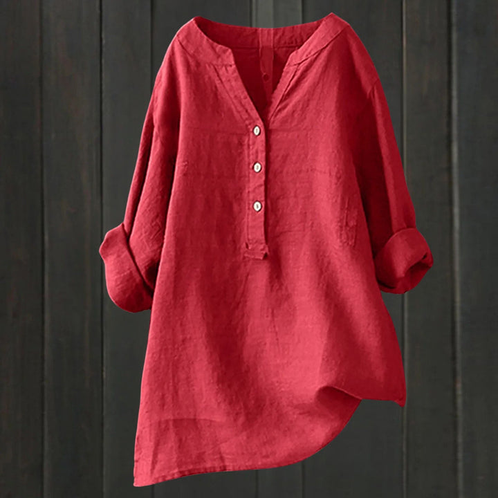 Valentiniaa - Botón Abajo Blusa