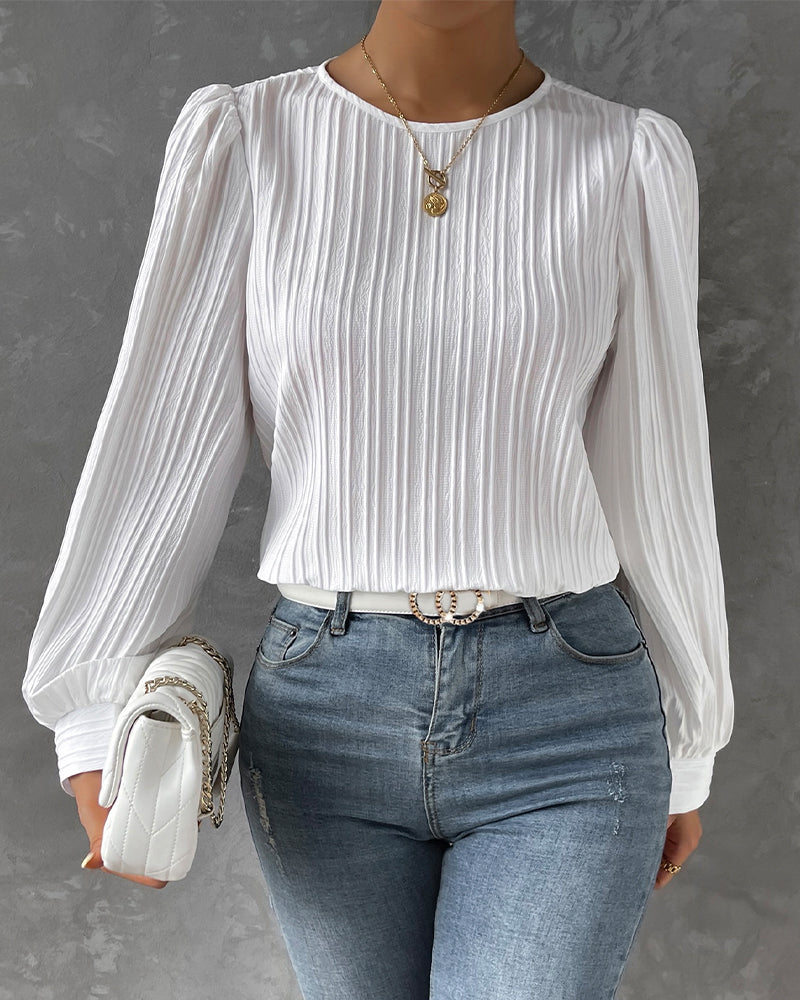 Jiana - Top Con Mangas Lanternas Elegantes