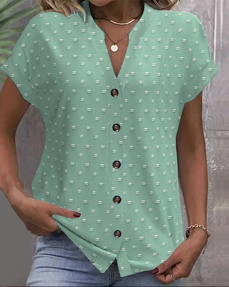 Nariya - Camisa de Cuello en V con Botones