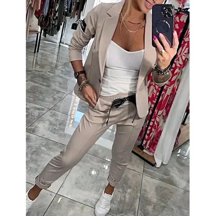 Jocelyne - Elegante Conjunto De Blázer Pantalones