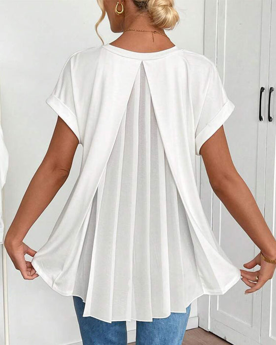 Liyanna - Camiseta de Manga Corta con Diseño Patchwork