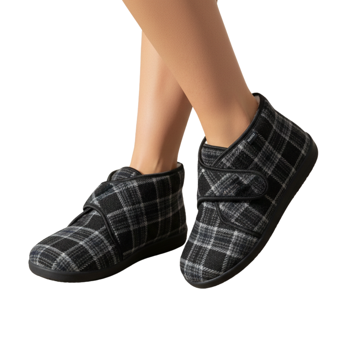 Mirenia - Botas Tipo Pantufla De Cuadros Suaves