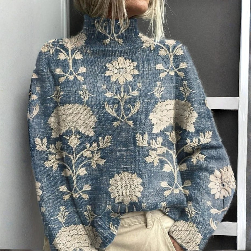 Mairead - Jersey De Cuello Alto Cálido y Elegante