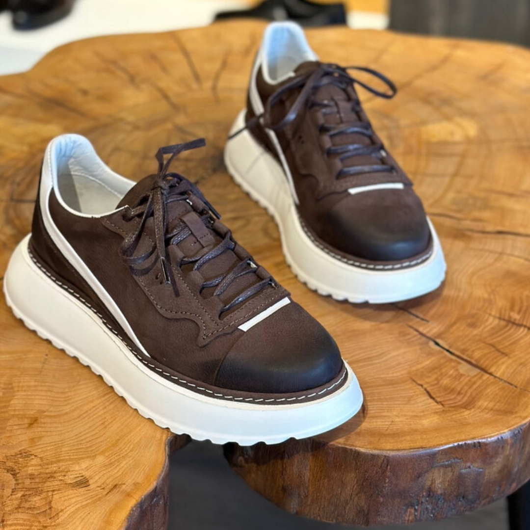 Douglas - Zapatillas De Cuero Con Suela Gruesa