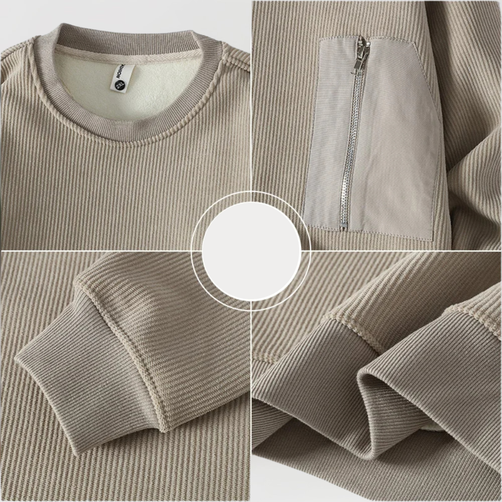 Zarch - Jersey de Punto con Bolsillo con Cremallera